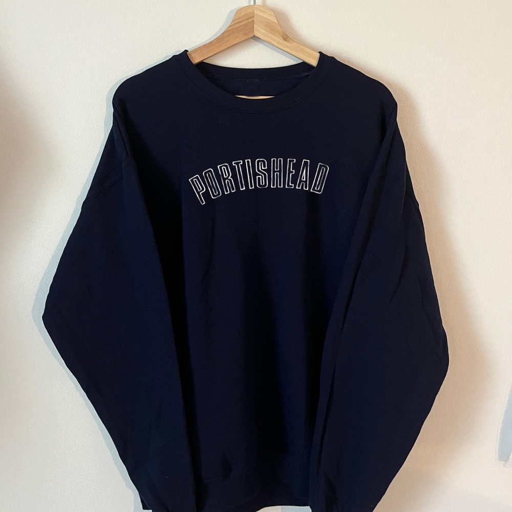 Navy Blue Portishead Logo, Dummy P, Electronic, Alt Rock, Y2K 90s Sweatshirt